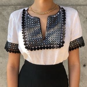 J. Crew Mirrored Linen Blouse